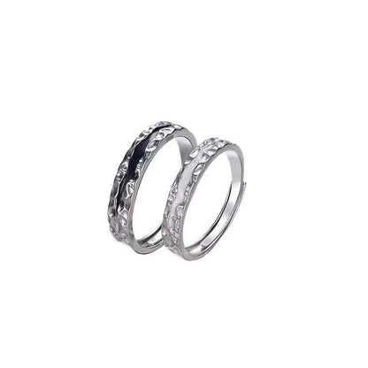 Of Trendy Open-end Personality Fashion Black Rings