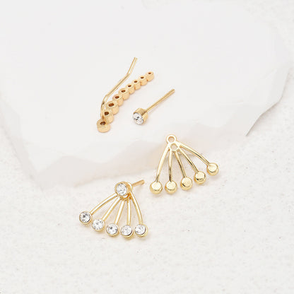 Luxury Gradient Rhinestone Ear Clip Fashion Earrings