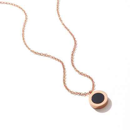 Women's Rose Gold Titanium Steel High-grade French Fashion Simple Necklaces
