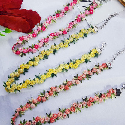 Flower Embroidered Clavicle Chain Garden Romantic Necklaces