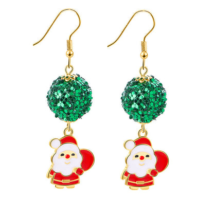 Enamel Simple Fresh Reindeer Crutch Socks Earrings