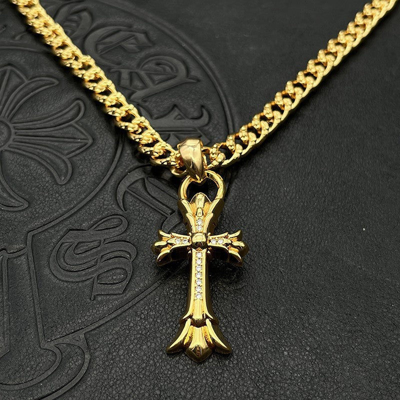 Women's & Men's Large Cross Big Sword Sweater Chain Necklaces