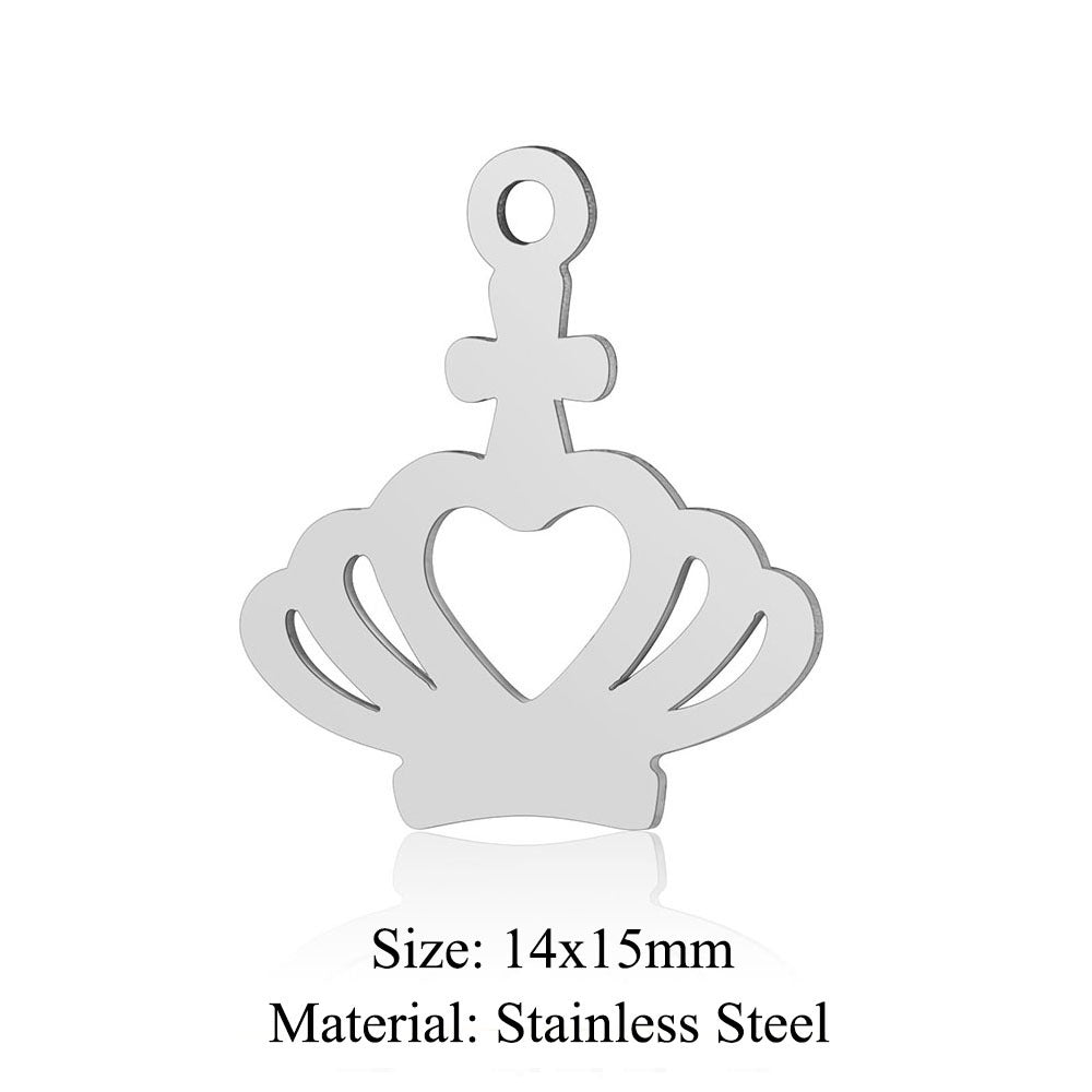 Titanium Steel Hollow Cross Crown Holy Device Pendants