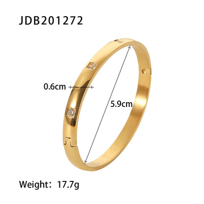 Women's Titanium Steel Fashion Stainless Zircon Inlaid Bracelets