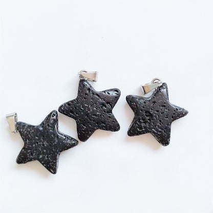 Natural Crystal Pentagram Star Moon Ornament Pendants