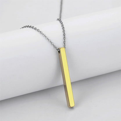 Mirror Stainless Steel Rectangular Cuboid Tag Pendants