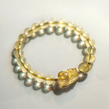 Women's Citrine Rutile Gold Rutilated Quartz Summer Bracelets