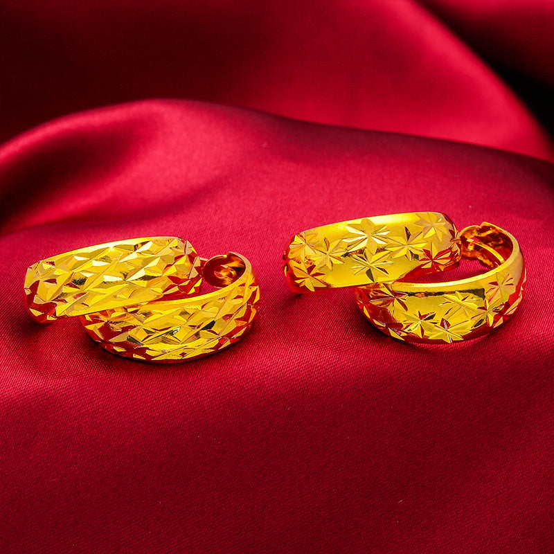 Women's Imitation Gold Round Ear Clip Gold-plated Pineapple Rings