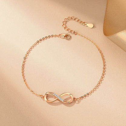 Women's Sterling Sier Design Simple Fashion Letter Bracelets