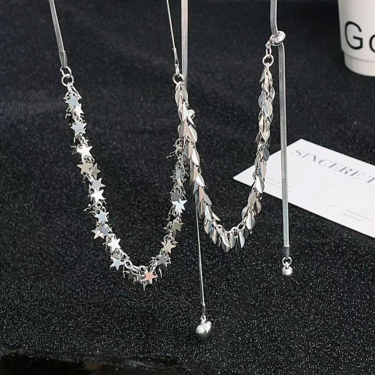 Love Star Sequin Tassel Fashion Temperament Necklaces
