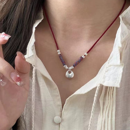 An Chubby Lucky Bag Dragon Red Necklaces
