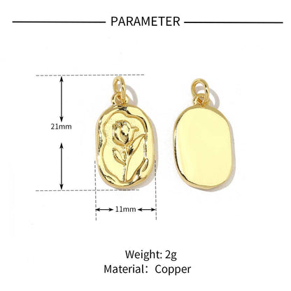 Rose Female Eternal Butterfly Real Gold Copper Pendants