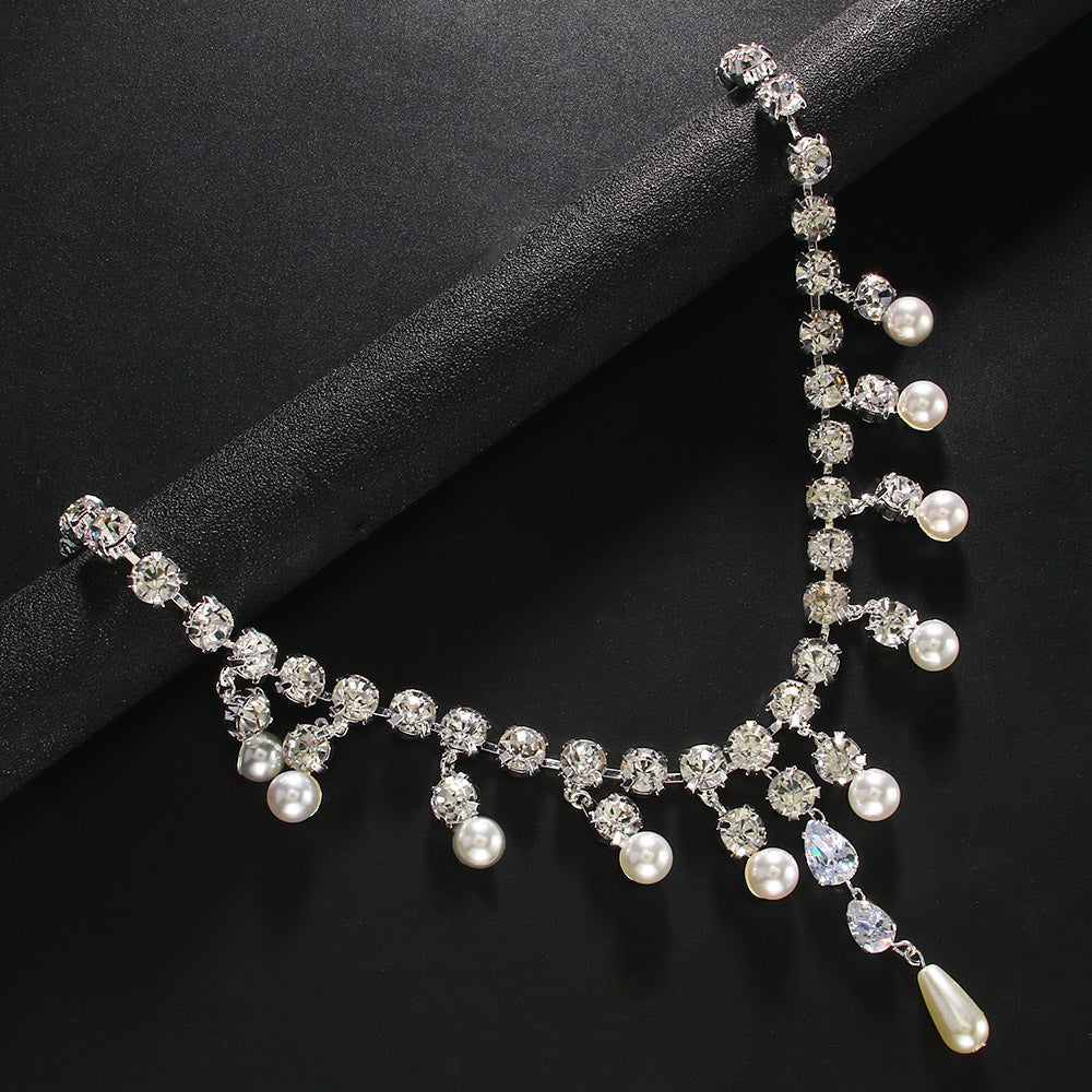 Female Tassel Rhinestone Clavicle Chain Flash Necklaces