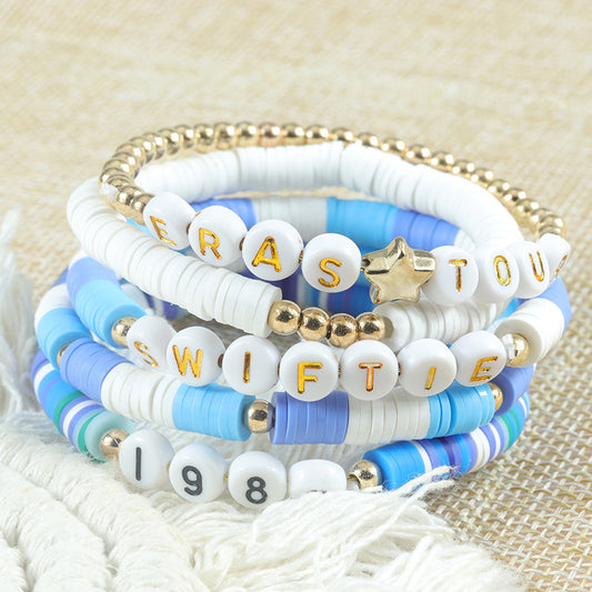 Taylor Fan Stretch Personality Colorful Letters Bracelets