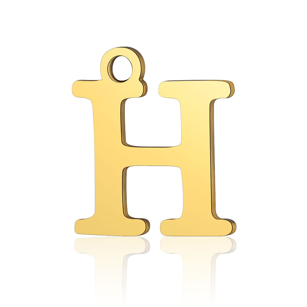 Titanium Steel Letter Gold Capital English Pendants