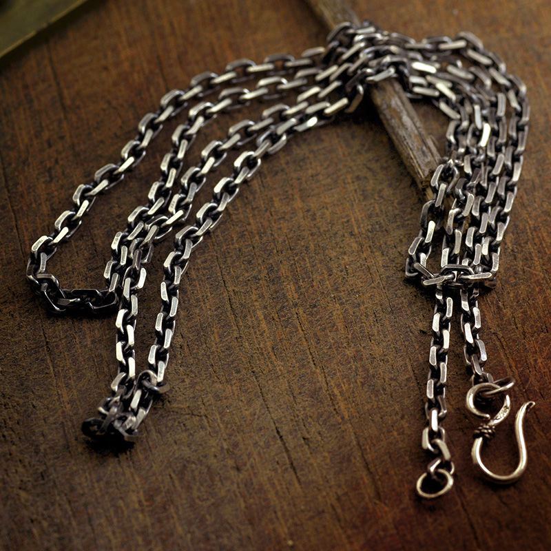 Women's & Men's Distressed Vintage Thai Sier Clavicle Chain Pendants