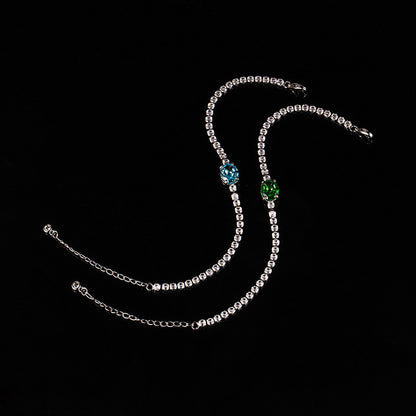 Carbon Diamond Aquamarine Simple Graceful Colored Bracelets