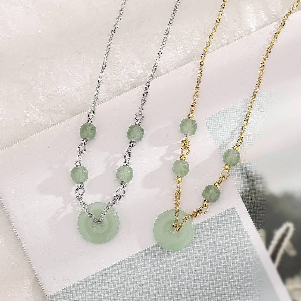 Jade Donut National Trendy Style Good-looking Temperament Vintage Necklaces