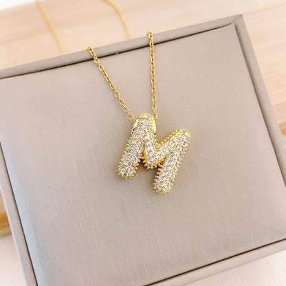 Women's Letter Hip Hop Full Zircon Exquisite Necklaces