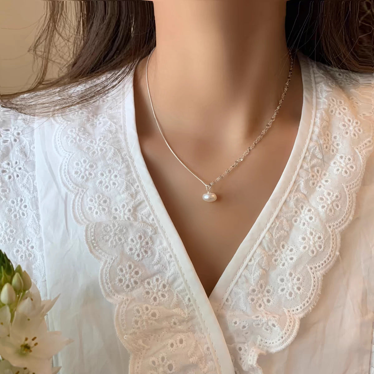 Korean Style Special Interest Light Luxury Pearl Simple Necklaces