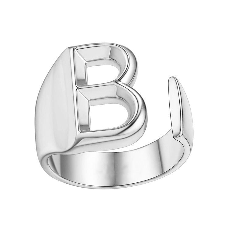 English Letters Female Opening Adjustable Fashion Rings