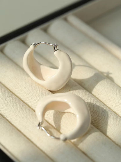 Metal Ear Shaped Simple Advanced Design Earrings