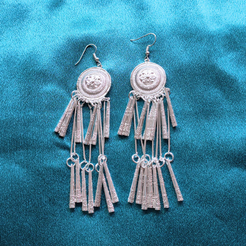Long Exaggerated Stage Ornament Minorities Han Chinese Clothing Earrings
