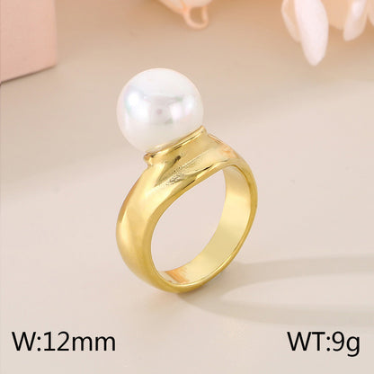 Fashion Design Geometric Gold Plated Titanium Rings