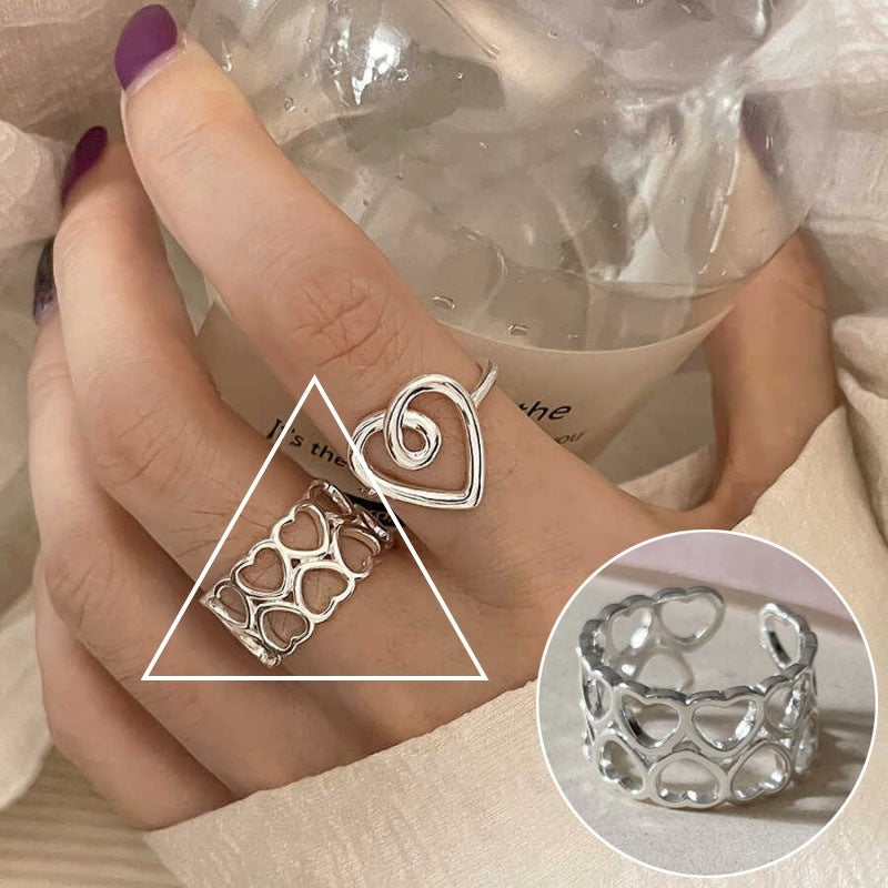 Line Cross Cord For Braiding Female Simple Irregular Wide Rings