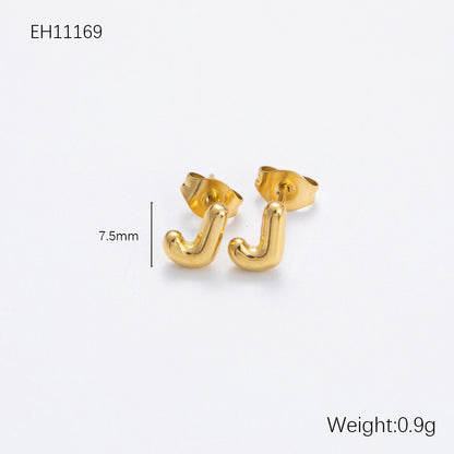 Women's Alphabet Letter Stainless Steel Gold-plated High-grade Affordable Luxury Earrings