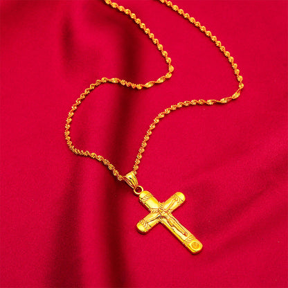 Women's Vietnam Placer Gold Cross Fashion Water Necklaces