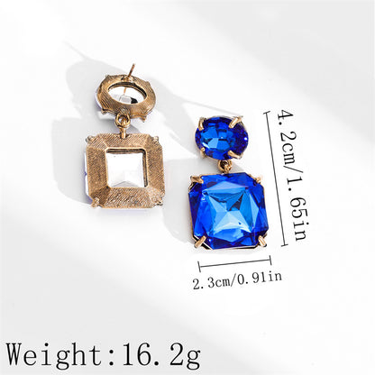 Colorful Rhinestone Geometric Female Super Flash Earrings