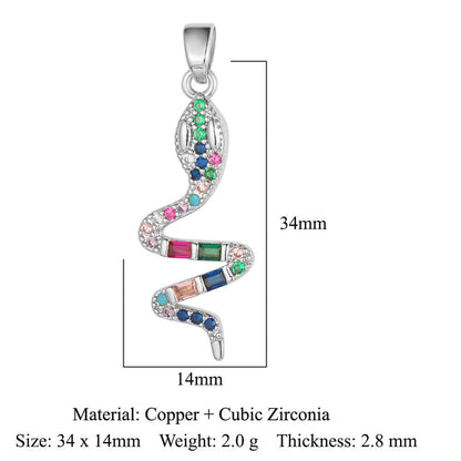 Unicorn Love Heart Color Zirconium Copper Pendants