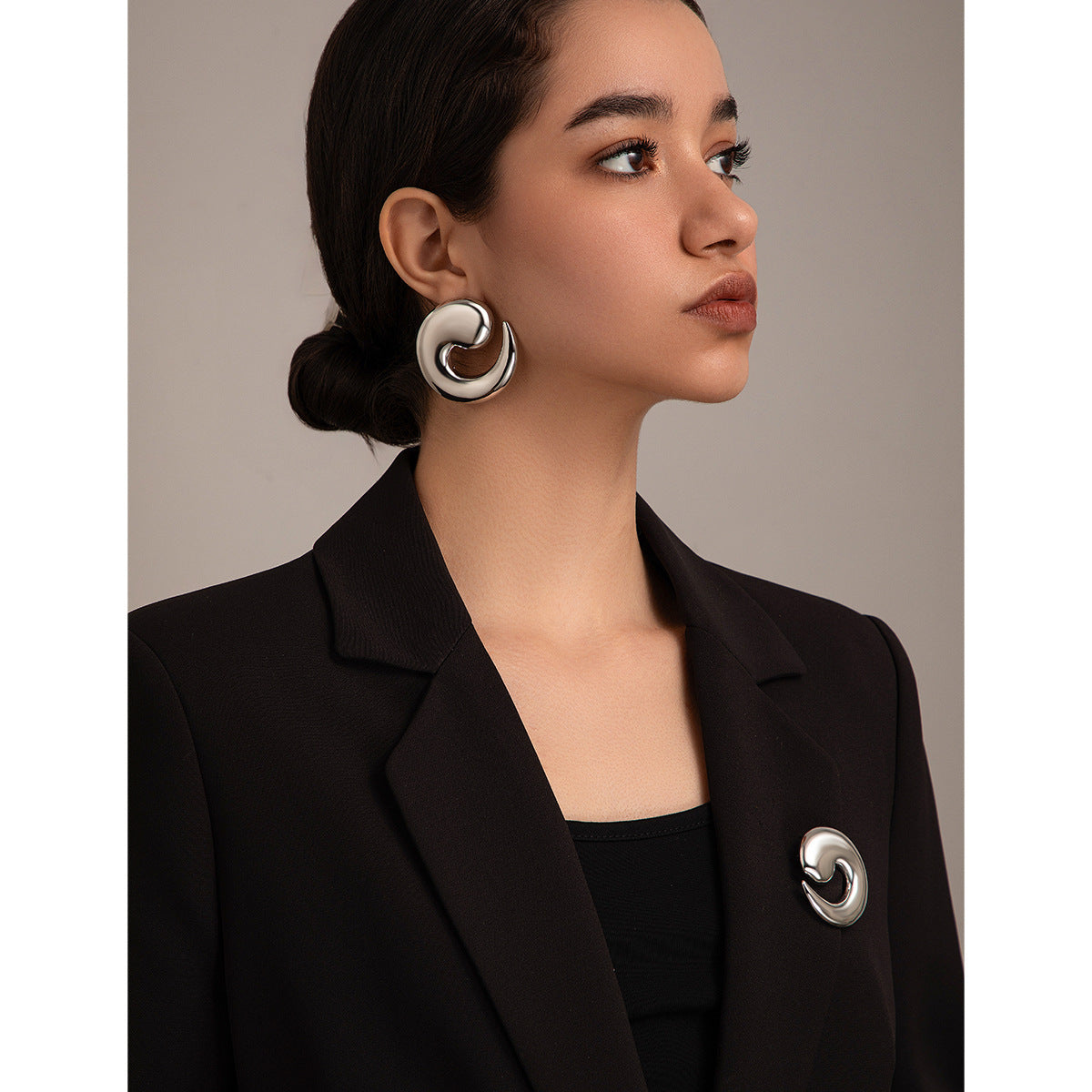 Glossy Comma Large Water Drop Ear Fashion Earrings