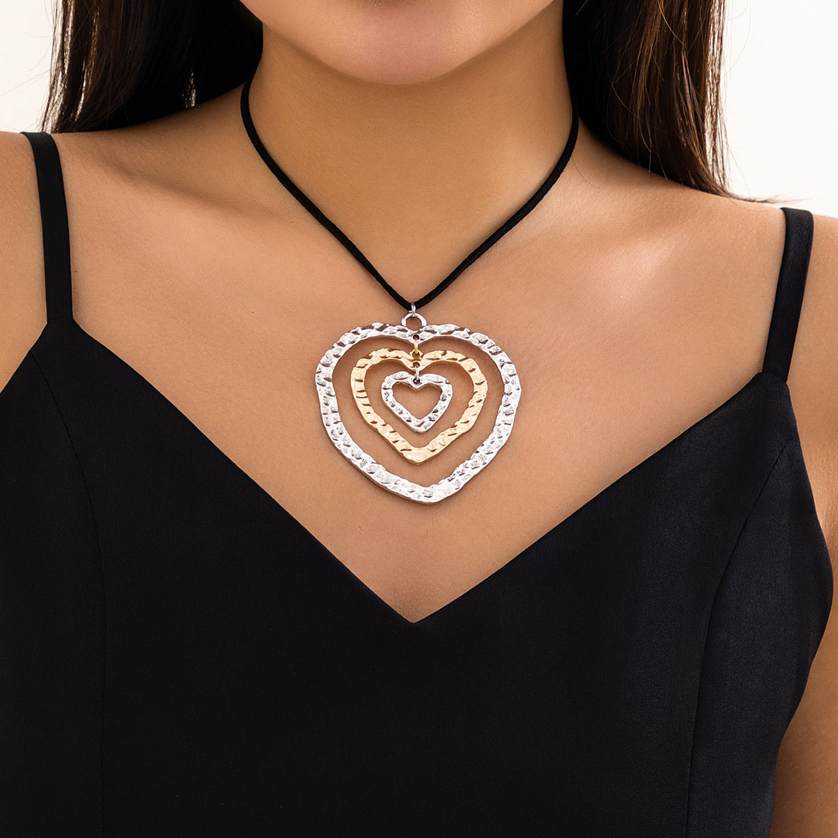 Drawable Wax Line Heart-shaped Simple Metal Necklaces