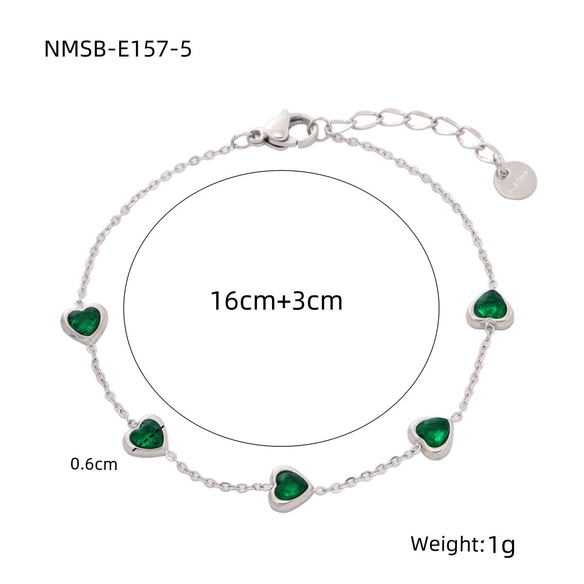 Women's Loving Heart Zircon Stainless Steel Design Bracelets