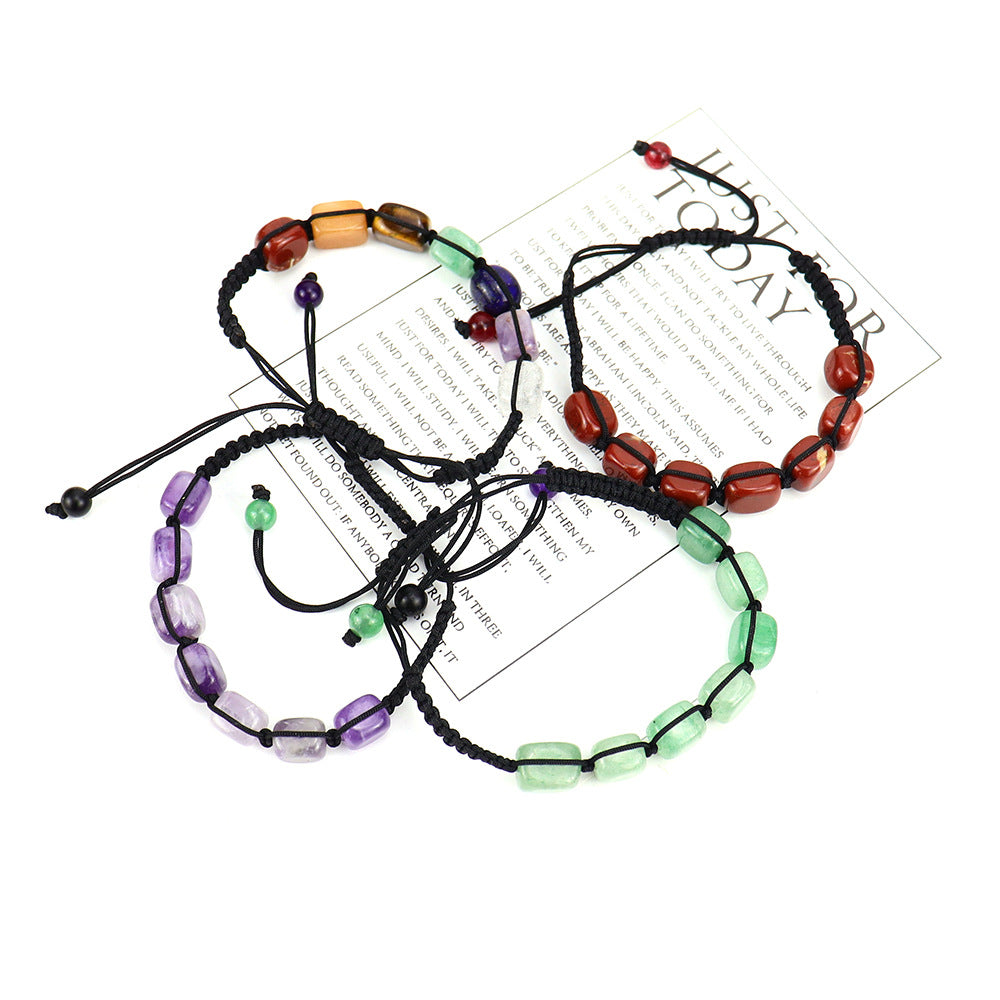 Live Streaming Hand-woven Colorful Crystal Rectangular Bracelets