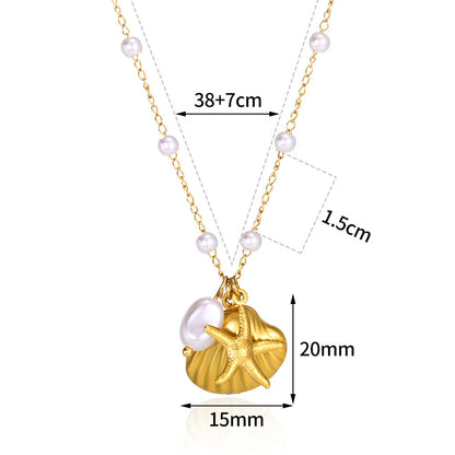 Summer Beach Style Shell Stainless Steel Necklaces