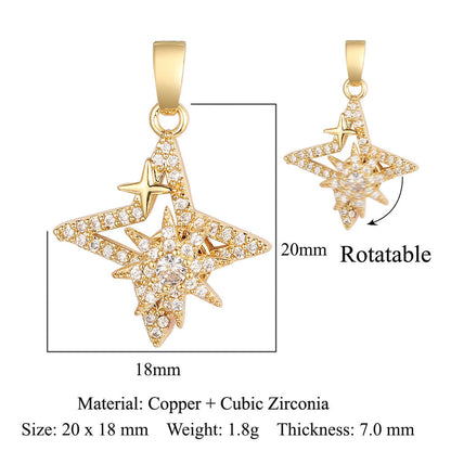 Fingertip Gyro Windmill Copper Zircon Bear Pendants