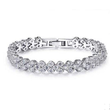 Coffee Glittering Crystal Zircon Full Diamond Bracelets