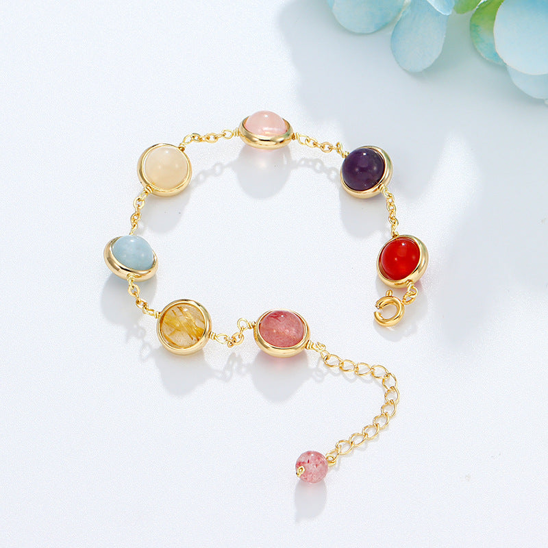 Women's Quartz Korean Style Sweet Mori Colorful Bracelets