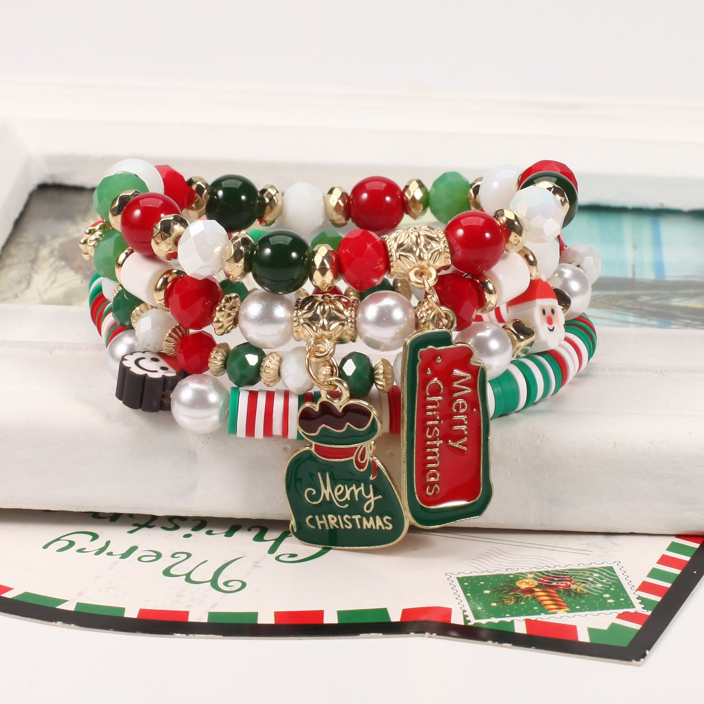 String Beads Snowman Tree Old Man Bracelets