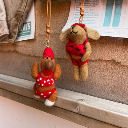 Handmade Wool Felt Niche Fashionable Cute Bear Necklaces