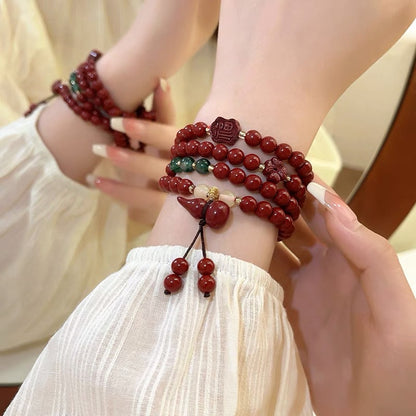 Women's Chinese Style Imitation Cinnabar Gourd Fu Bracelets