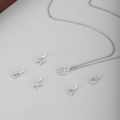 Full Diamond Letter Sterling Sier Your Pendants