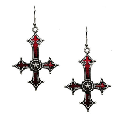 Fashion Blood Red Gothic Inverted Cross Necklaces