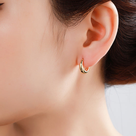 Women's Round Match Sets Ear Clip Simple Earrings