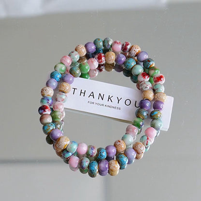 Artistic Idyllic Sweet Gradient Color Beaded Bracelets