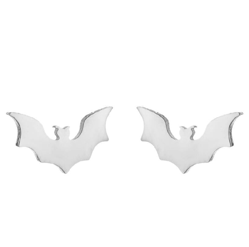 Halloween Bat Stainless Steel Small Animal Earrings