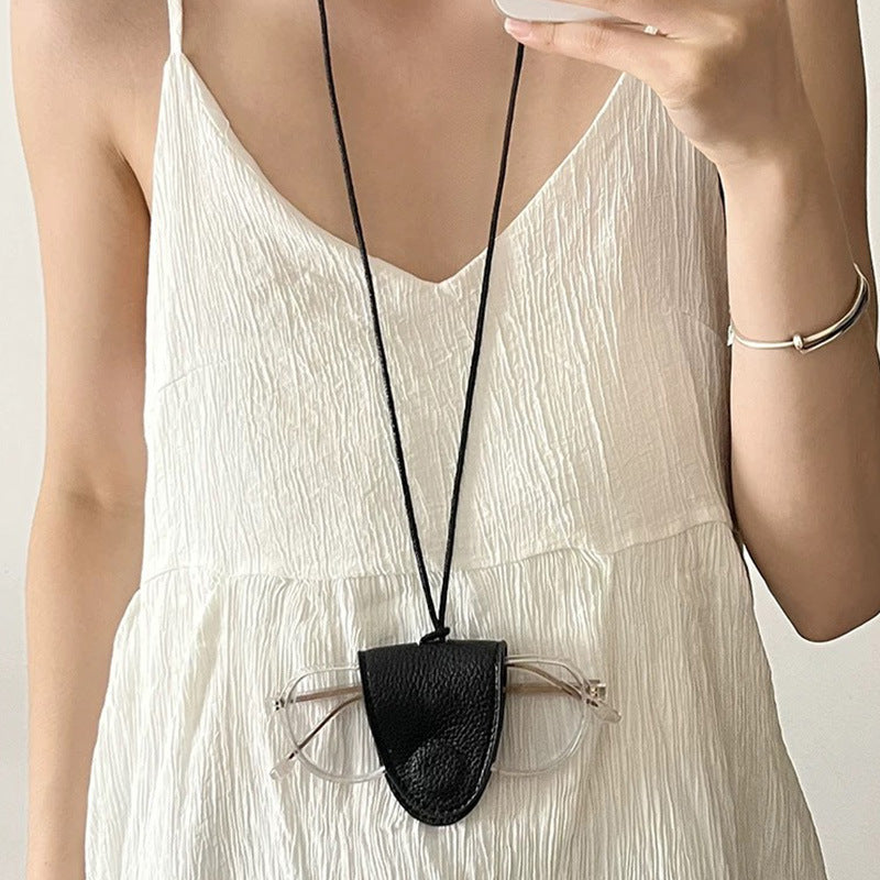 Sling Halter Leather Portable Hat Clip Necklaces